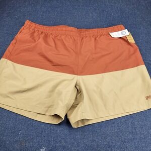 Duluth Trading Co Mens Shore Genius 7" Swim Trunks 3XL Rust Tan Colorblock